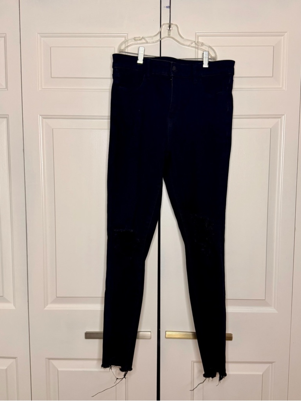 American Eagle Black Distressed High Rise Jeans Size 14 Long